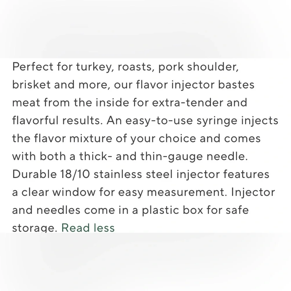 Sur la table Flavor Injector NIB Stainless Steel with 2 needles